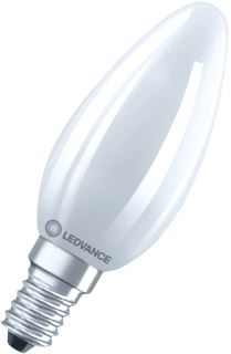 LEDVANCE LEDVANCE CLASSIC B PERFORMANCE LED-LAMP KAARS E14 4W 470LM 2700K CRI80 B10,5 HELDER IP20 DXL 35X97MM 