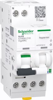 SCHNEIDER ELECTRIC ACTIVE VLAMBOOGBEVEILIGING RCBO ACTI9 ICV40H VIGIARC 1P+N 10A C CURVE 30MA TYPE A-SI 10000A