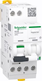 SCHNEIDER ELECTRIC VLAMBOOGBEVEILIGING CIRCUIT BREAKER ACTI9 IC40N ARC 1P+N 40A C CURVE 6000A