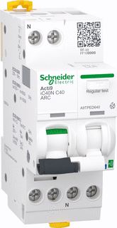 SCHNEIDER ELECTRIC ACTIVE VLAMBOOGBEVEILIGING CIRCUIT BREAKER ACTI9 IC40N ARC 1P+N 40A C CURVE 6000A