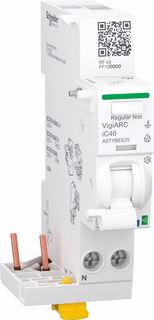 SCHNEIDER ELECTRIC ACTIVE VLAMBOOGBEVEILIGING MET RCD ADD-ON BLOCK ACTI9 VIGIARC IC40 1P+N 25A 30MA TYPE A-SI 