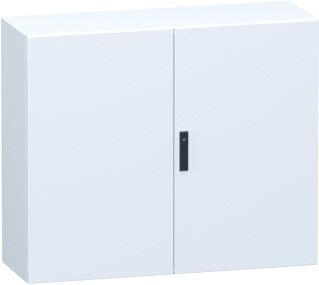 SCHNEIDER ELECTRIC DOUBLE PLAIN STEEL DOOR SPACIAL CRN WITHOUT MOUNTING PLATE 1000X1200X400MM IP55 IK10 RAL7035