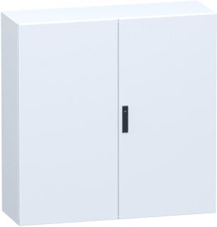 SCHNEIDER ELECTRIC DOUBLE PLAIN STEEL DOOR SPACIAL CRN WITHOUT MOUNTING PLATE 1200X1200X400MM IP55 IK10 RAL7035