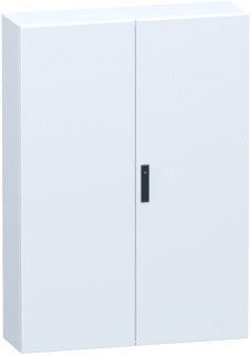 SCHNEIDER ELECTRIC DOUBLE PLAIN STEEL DOOR SPACIAL CRN WITHOUT MOUNTING PLATE 1400X1000X300MM IP55 IK10 RAL7035