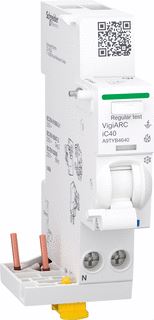 SCHNEIDER ELECTRIC VLAMBOOGBEVEILIGING MET RCD ADD-ON BLOCK ACTI9 VIGIARC IC40 1P+N 40A 30MA TYPE A-SI 