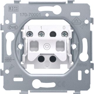 NIKO BASE 0091 DRUKCONTACT DRUK-/TIPTOETSCONTACT MAAKCONTACT SCHROEF IP41 BXH 73X73MM WIT 