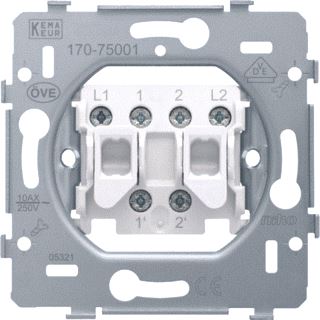 NIKO BASE 0091 DRUKCONTACT DRUK-/TIPTOETSCONTACT 2X WISSELCONTACT SCHROEF IP41 BXH 73X73MM WIT 