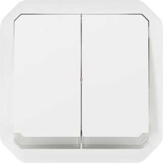 LEGRAND PLEXO DUBBELE WISSEL OF DRUKKNOP VERLICHT MECHANISME IP55 WIT