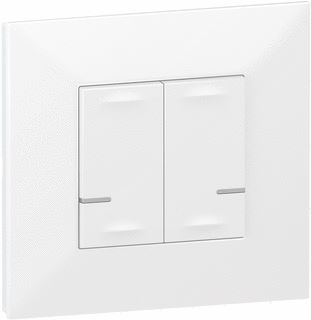 LEGRAND VALENA NEXT WN DUBB. GECONN. SCHAKELAAR + NULLEIDER 2X250W WIT