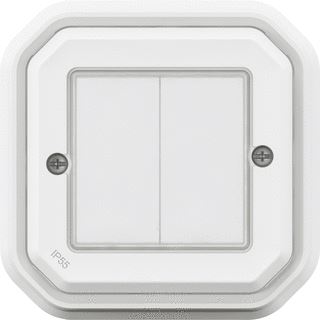 LEGRAND PLEXO WITH NETATMO 2-VOUDIGE ON/OFF ZONDER BATTERIJEN COMPL IP55 WIT