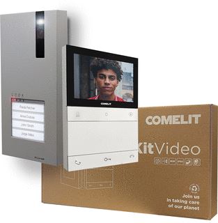 COMELIT DEURINTERCOM-SET KIT QUADRA SIMPLEBUS M/VIDEO 1 HUISTELEFOONS 