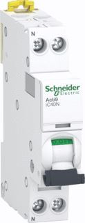 SCHNEIDER ELECTRIC ACTI9 IC40N INSTALLATIEAUTOMAAT 1P+N 10A D-KARAKTERISTIEK 6000A/10KA