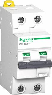 SCHNEIDER ELECTRIC ACTI9 IC60 RCBO 2P 13 A C CURVE 10000A/15KA 30 MA SI TYPE