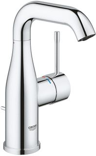 GROHE ESSENCE NEW 1-GATS WASTAFELKRAAN M-SIZE MET HOGE DRAAIBARE UITLOOP MET WASTE ECOJOY MET 28MM CARTOUCHE CHROOM