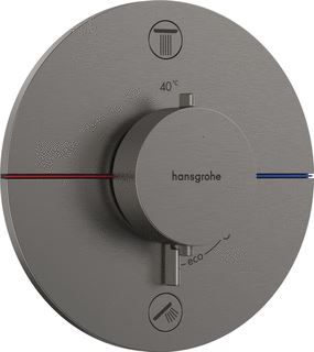 HANSGROHE SHOWERSELECT COMFORT S AFBOUWDEEL VOOR INBOUW DOUCHEKRAAN THERMOSTATISCH MET 2 FUNCTIES ROND BRUSHED BLACK CHROME 