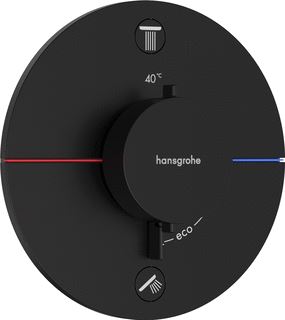 HANSGROHE SHOWERSELECT COMFORT S AFBOUWDEEL VOOR INBOUW DOUCHEKRAAN THERMOSTATISCH MET 2 FUNCTIES ROND MAT ZWART 