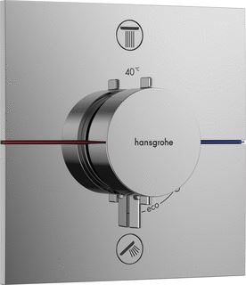 HANSGROHE SHOWERSELECT COMFORT E AFBOUWDEEL VOOR INBOUW DOUCHEKRAAN THERMOSTATISCH MET 2 FUNCTIES VIERKANT MET AFGERONDE HOEKEN CHROOM 