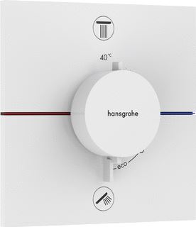 HANSGROHE SHOWERSELECT COMFORT E AFBOUWDEEL VOOR INBOUW DOUCHEKRAAN THERMOSTATISCH MET 2 FUNCTIES VIERKANT MET AFGERONDE HOEKEN MAT WIT 