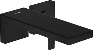 AXOR EENGREEPS WASTAFELMENGKRAAN AFBOUWDEEL VOOR WANDMONTAGE ROZET VOORSPRONG 221 MM EN PUSHOPEN AFVOERPLUG/SPIEGELGLAS MAT ZWART/ZWART GLAS 