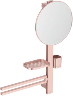 IDEAL STANDARD ALU+ ACCESSOIRE BAR MET SPIEGEL ROND 32.8CM ROSE 