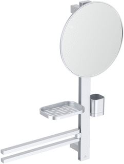 IDEAL STANDARD ALU+ ACCESSOIRE BAR MET SPIEGEL ROND 32.8CM SILVER 