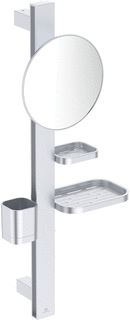 IDEAL STANDARD ALU+ ACCESSOIRE BAR MET SPIEGEL ROND 20.5CM SILVER 