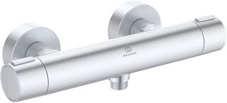 IDEAL STANDARD ALU+ DOUCHEKRAAN THERMOSTATISCH ZONDER OMSTEL MET KOPPELINGEN HOH=15CM SILVER