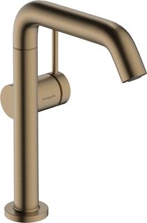 HANSGROHE TECTURIS S 1-GATS WASTAFELKRAAN BM 210 FINE COOLSTART MET PUSH OPEN WASTE MET DRAAIB. UITLOOP VOORSPRONG 15.4CM BRUSHED BRONZE 