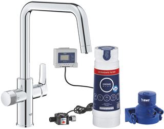 GROHE BLUE PURE START KEUKENMENGKRAAN MET FILTERFUNCTIE EN C-UITLOOP CHROOM 