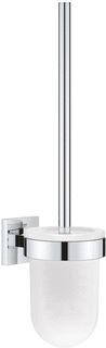 GROHE START CUBE CLOSETBORSTELGARNITUUR MET MAT GLAZEN INZET WANDMODEL CHROOM 