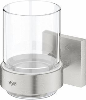 GROHE START CUBE GLAS MET HOUDER SUPERSTEEL 