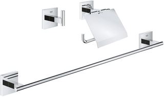 GROHE START CUBE ACCESSOIRESSET 3-IN-1 INCL. CLOSETROLHOUDER MET KLEP EN HANDDOEKHAAK MET HANDDOEKHOUDER 60CM CHROOM 