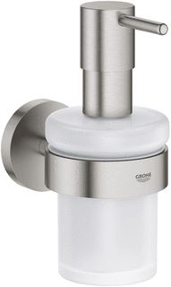 GROHE START ZEEPDISPENSER MET HOUDER MAT GLAS SUPERSTEEL 