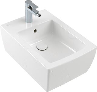 VILLEROY & BOCH MEMENTO 2.0 BIDET WANDHANGEND 375 X 560 MM PURE BLACK CERAMICPLUS 