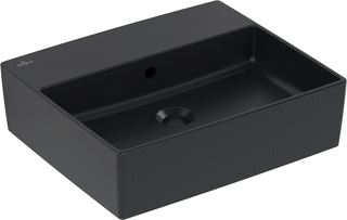 VILLEROY & BOCH MEMENTO 2.0 OPZETWASTAFEL 498 X 420 X 139 MM PURE BLACK CERAMICPLUS MET OVERLOOP 