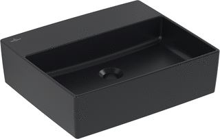 VILLEROY & BOCH MEMENTO 2.0 OPZETWASTAFEL 498 X 420 X 139 MM PURE BLACK CERAMICPLUS ZONDER OVERLOOP 