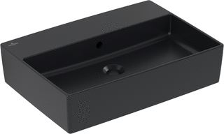 VILLEROY & BOCH MEMENTO 2.0 OPZETWASTAFEL 600 X 420 X 140 MM PURE BLACK CERAMICPLUS MET OVERLOOP 