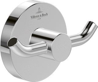 VILLEROY & BOCH WELLNESS ELEMENTS TENDER DUBBELE HANDDOEKHAAK 76 X 32 X 54 MM BRUSHED NICKEL MATT