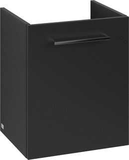 VILLEROY & BOCH WELLNESS AVENTO WASTAFELONDERKAST 1 DEUR 426 X 514 X 384 MM VOLCANO BLACK GREEP GLANZEND CHROOM