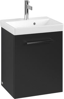 VILLEROY & BOCH WELLNESS AVENTO WASTAFELONDERKAST 1 DEUR 426 X 514 X 384 MM VOLCANO BLACK GREEP GLANZEND CHROOM