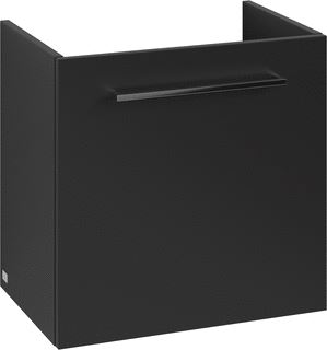 VILLEROY & BOCH WELLNESS AVENTO WASTAFELONDERKAST 1 DEUR 526 X 514 X 384 MM VOLCANO BLACK GREEP GLANZEND CHROOM