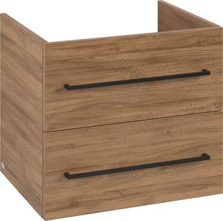 VILLEROY & BOCH WELLNESS AVENTO WASTAFELONDERKAST 2 UITTREKLADEN 576 X 514 X 484 MM OAK KANSAS GREEP VOLCANO BLACK