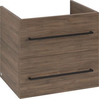 VILLEROY & BOCH WELLNESS AVENTO WASTAFELONDERKAST 2 UITTREKLADEN 576 X 514 X 484 MM ARIZONA OAK GREEP VOLCANO BLACK