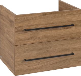 VILLEROY & BOCH WELLNESS AVENTO WASTAFELONDERKAST 2 UITTREKLADEN 626 X 514 X 484 MM OAK KANSAS GREEP VOLCANO BLACK