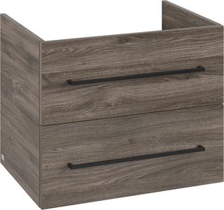 VILLEROY & BOCH WELLNESS AVENTO WASTAFELONDERKAST 2 UITTREKLADEN 626 X 514 X 484 MM STONE OAK GREEP VOLCANO BLACK