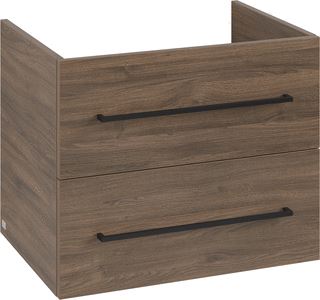 VILLEROY & BOCH WELLNESS AVENTO WASTAFELONDERKAST 2 UITTREKLADEN 626 X 514 X 484 MM ARIZONA OAK GREEP VOLCANO BLACK