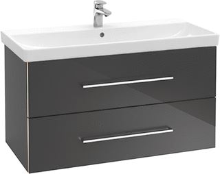 VILLEROY & BOCH WELLNESS AVENTO WASTAFELONDERKAST 2 UITTREKLADEN 776 X 514 X 484 MM VOLCANO BLACK GREEP VOLCANO BLACK