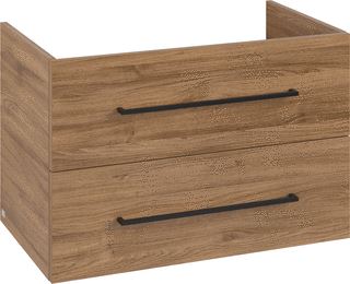 VILLEROY & BOCH WELLNESS AVENTO WASTAFELONDERKAST 2 UITTREKLADEN 776 X 514 X 484 MM OAK KANSAS GREEP VOLCANO BLACK