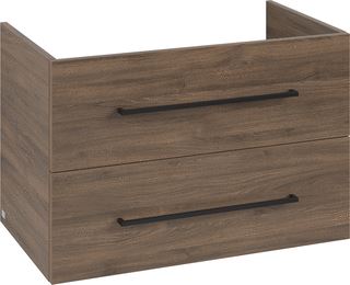 VILLEROY & BOCH WELLNESS AVENTO WASTAFELONDERKAST 2 UITTREKLADEN 776 X 514 X 484 MM ARIZONA OAK GREEP VOLCANO BLACK