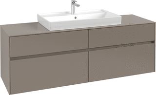 VILLEROY & BOCH WELLNESS COLLARO WASTAFELONDERKAST MET VERLICHTING 4 UITTREKLADEN 1600 X 548 X 500 MM TAUPE / TAUPE